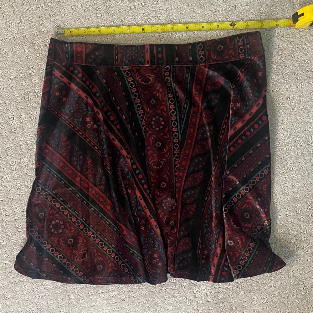 Hollister Burgundy and Black and blue Skater Skirt